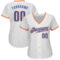 Custom White Blue-Orange Authentic Baseball Jersey