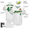 Custom White Kelly Green-Old Gold Authentic Baseball Jersey