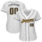 Custom White Steel Gray-Old Gold Authentic Baseball Jersey