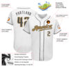 Custom White Steel Gray-Old Gold Authentic Baseball Jersey