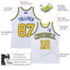 Custom White Gold-Royal Authentic Throwback Basketball Jersey