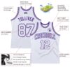Custom White White-Purple Authentic Throwback Basketball Jersey