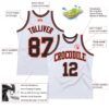 Custom White Black-Orange Authentic Throwback Basketball Jersey
