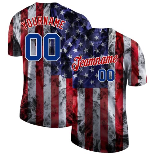 White1009_a61a9740-0303-4ee8-a31e-749d64443547 Custom White Royal-Red 3D American Flag Performance T-Shirt
