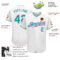 Custom White Teal-Pink Authentic Baseball Jersey