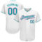 Custom White Teal-Pink Authentic Baseball Jersey