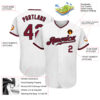 Custom White Crimson-Black Authentic Baseball Jersey