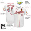 Custom White Gray-Red Authentic Baseball Jersey