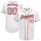 Custom White Gray-Red Authentic Baseball Jersey