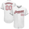 Custom White Medium Pink-Black Authentic Baseball Jersey