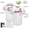 Custom White Medium Pink-Black Authentic Baseball Jersey