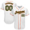 Custom White Green-Orange Authentic Baseball Jersey