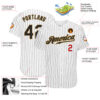 Custom White Black Pinstripe Black Old Gold-Red Authentic Baseball Jersey