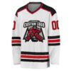 Custom White Red-Black Hockey Jersey
