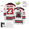 Custom White Red-Black Hockey Jersey