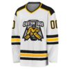 Custom White Black-Gold Hockey Jersey