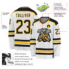 Custom White Black-Gold Hockey Jersey