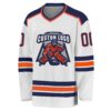 Custom White Navy-Orange Hockey Jersey