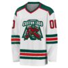 Custom White Red-Green Hockey Jersey