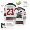 Custom White Red-Green Hockey Jersey