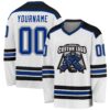 Custom White Royal-Black Hockey Jersey