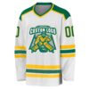 Custom White Kelly Green-Gold Hockey Jersey