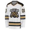 Custom White Black-Old Gold Hockey Jersey