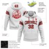 Custom Stitched White Red-Black Football Pullover Sweatshirt Hoodie