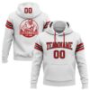 Custom Stitched White Red-Black Football Pullover Sweatshirt Hoodie