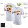 Custom White Burgundy-Gold Performance T-Shirt