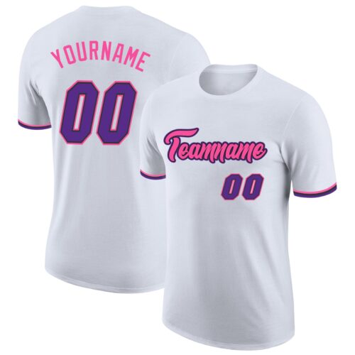 White1113 Custom White Purple Black-Pink Performance T-Shirt