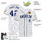 Custom White Navy Pinstripe Navy Authentic Baseball Jersey