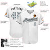 Custom White Silver-Black Authentic Baseball Jersey
