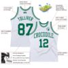 Custom White Kelly Green Authentic Throwback Basketball Jersey