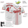 Custom White Red-Black Authentic Baseball Jersey