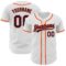 Custom White Navy-Orange Authentic Baseball Jersey