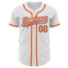 Custom White Orange-Royal Authentic Baseball Jersey