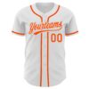 Custom White Orange-Gray Authentic Baseball Jersey