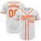 Custom White Orange-Gray Authentic Baseball Jersey