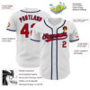 Custom White Red-Navy Authentic Baseball Jersey
