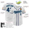 Custom White Navy Gray-Teal Authentic Baseball Jersey