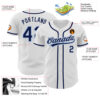 Custom White Navy-Light Blue Authentic Baseball Jersey