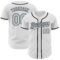 Custom White Silver-Black Authentic Baseball Jersey