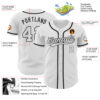 Custom White White-Black Authentic Baseball Jersey