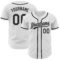 Custom White Black-Gray Authentic Baseball Jersey