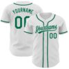 Custom White Kelly Green Authentic Baseball Jersey
