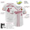 Custom White Crimson-Gray Authentic Baseball Jersey