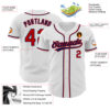 Custom White Red-Navy Authentic Baseball Jersey