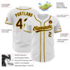 Custom White Brown-Gold Authentic Baseball Jersey