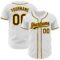 Custom White Brown-Gold Authentic Baseball Jersey